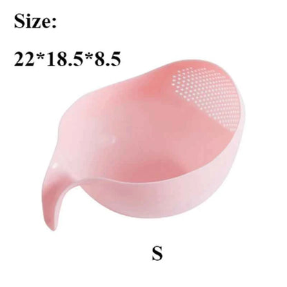 WIKHOSTAR Kitchen Rice Sieve Drain Basket With Handle Vegetable Fruit Washing Basket Fruit Bowl Drainer Kitchen Gadgets