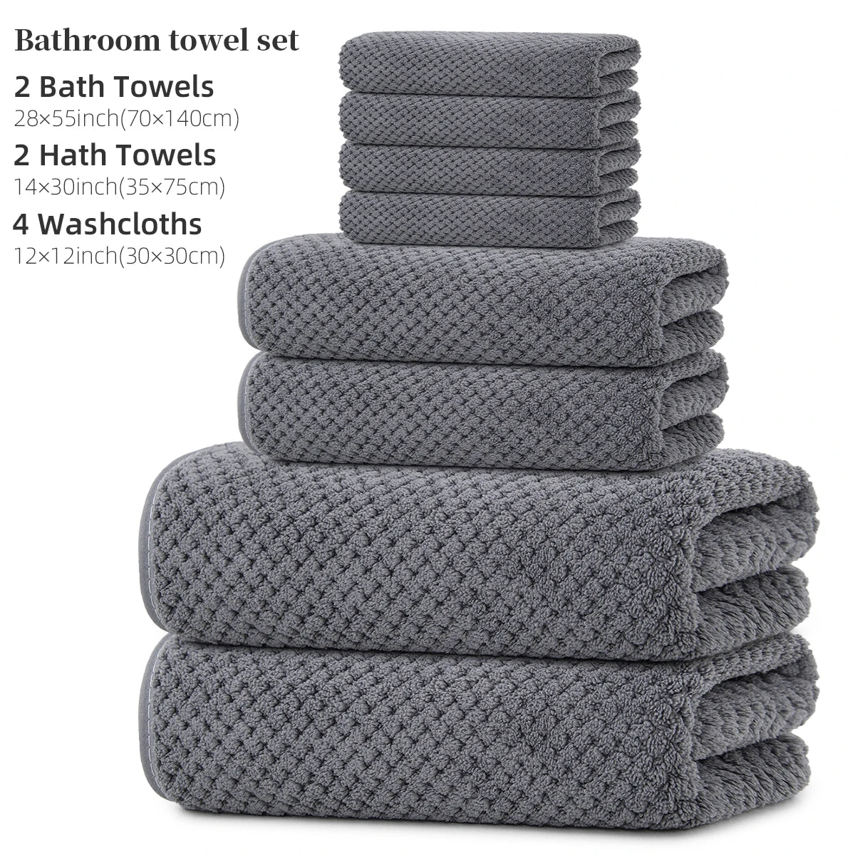 8-Piece Premium Towel Set, 2 Bath Towels + 2 Hand Towels
