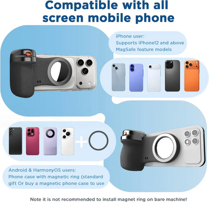 MagSafe Magnetic Phone Camera Grip – Detachable Bluetooth Remote, 10M Shutter, Vlog & Selfie