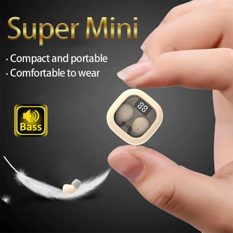SK Mini Invisible Wireless Earbuds – Bluetooth 5.3, HiFi Bass, IPX5, 480H Standby, Sleep & Sport