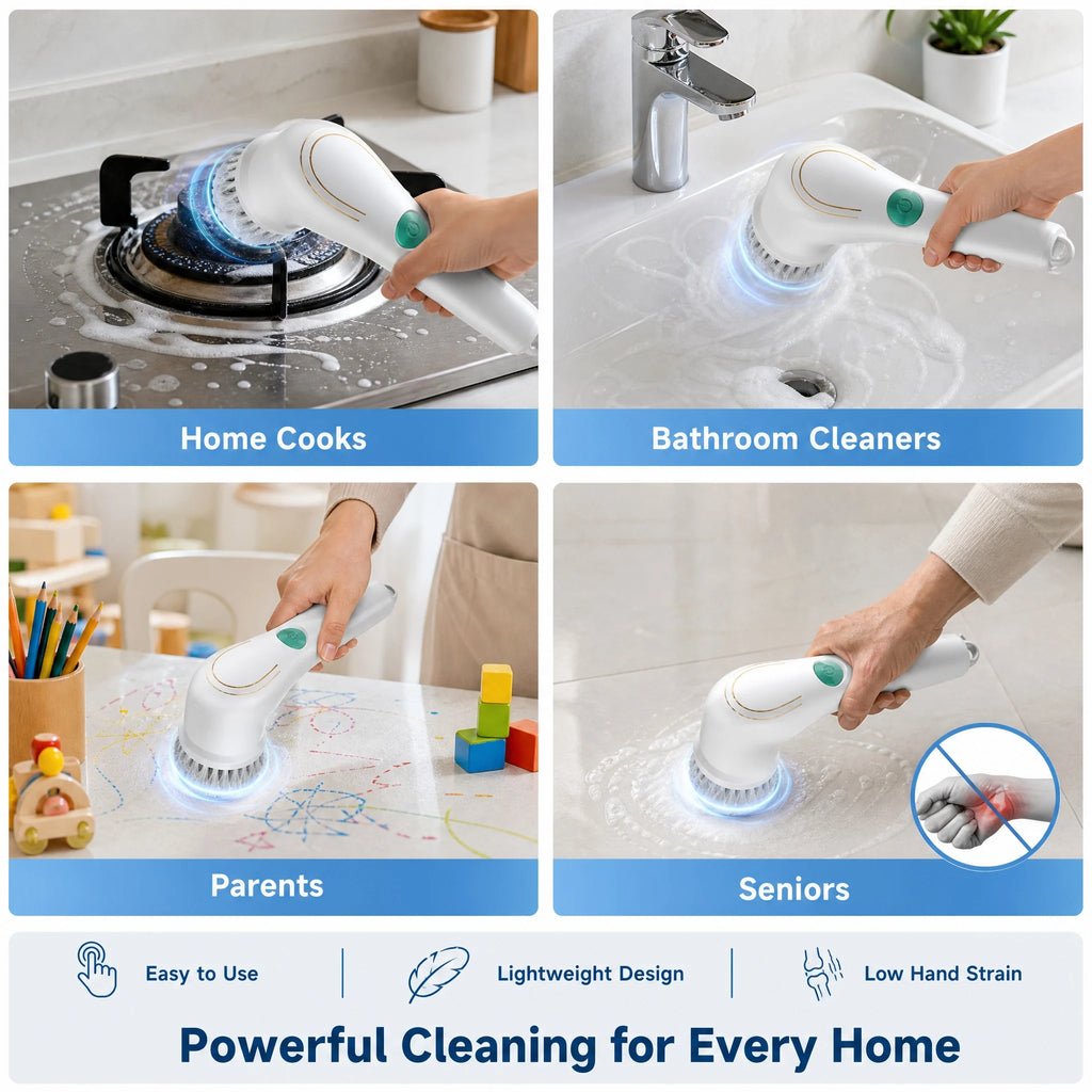 Electric Spin Scrubber, 5 Brush Heads
