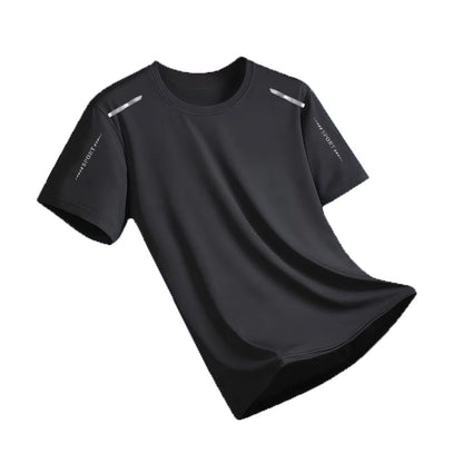 Ice Silk Running Shirts Men Loose Printing Short Sleeve Top Basketball Gym Sportswear For Male Fitness Workout Quick Dry Tee