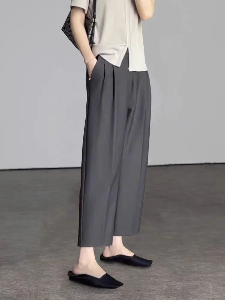 Botvotee Women's Office Harem Pants — High Waist Ankle Length Trousers with Pockets