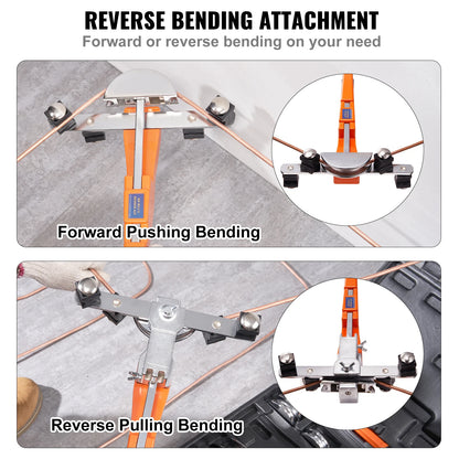 Pipe Tube Bender Ratcheting Reverse Tubing Bending Tool with 7 Dies Pipe Cutter for Air Conditioning Refrigerator Repair