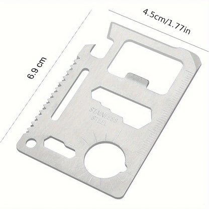 1/2pcs Pack 11 in 1 Credit Card Multi-Tool,Wallet Survival Tactical Tool with Knife, Bottle Opener and More- Dad Gift for Men