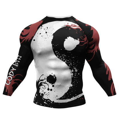 Cody Lundin Designer Men Cool Sports Shirts Jiu jitsu gi Rashguard Upf 50+ Cycling Running Tops Tattoo Compression Gym T-shirts