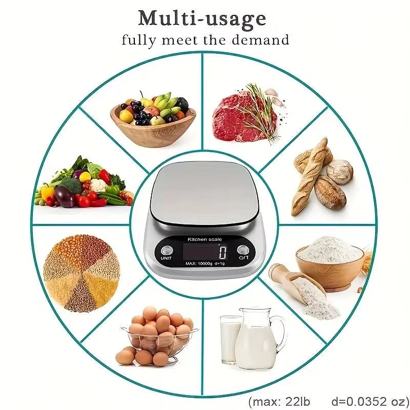 High Precision 10kg Digital Kitchen Scale with LCD Display for Food, Baking and Jewelry