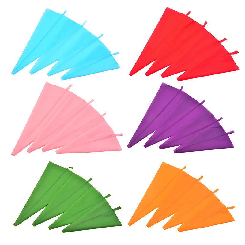 1-10pc DIY Reusable Silicone Piping Bag Pastry Bags Cream Cupcake Decorating Baking Tools Kitchen Accessories Fondant Sugarcraft