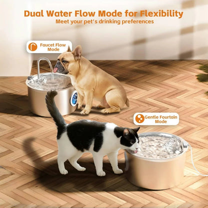 Stainless Steel Cat Water Fountain, 108oz, With Filters