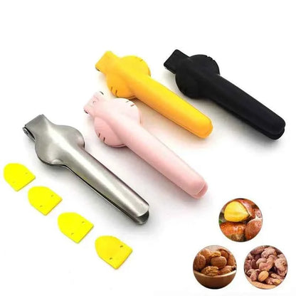 Stainless Steel Chestnut Clip Nutcracker Opener Nuts Peeler Shelling Walnut Cracker Sheller 2in1 Kitchen Gadgets and Accessories