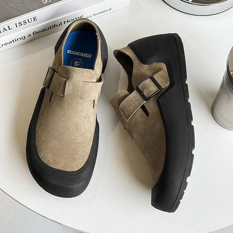 Spring and Autumn Comfort Birken Single Shoes for Women and Men Thick Sole Flat Slip-on Leisure Loafers Shoes Retro Casual Shoes