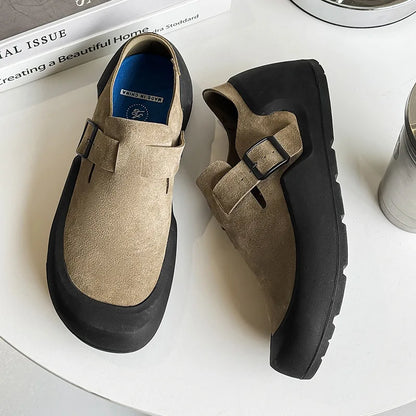 Spring and Autumn Comfort Birken Single Shoes for Women and Men Thick Sole Flat Slip-on Leisure Loafers Shoes Retro Casual Shoes