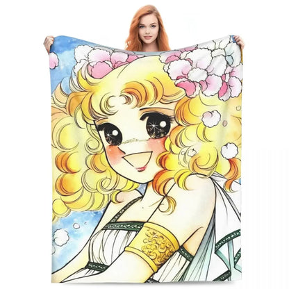 Candy Candy Manga Fleece Blankets Drama Adventure Custom Throw Blankets for Sofa Bedding Lounge