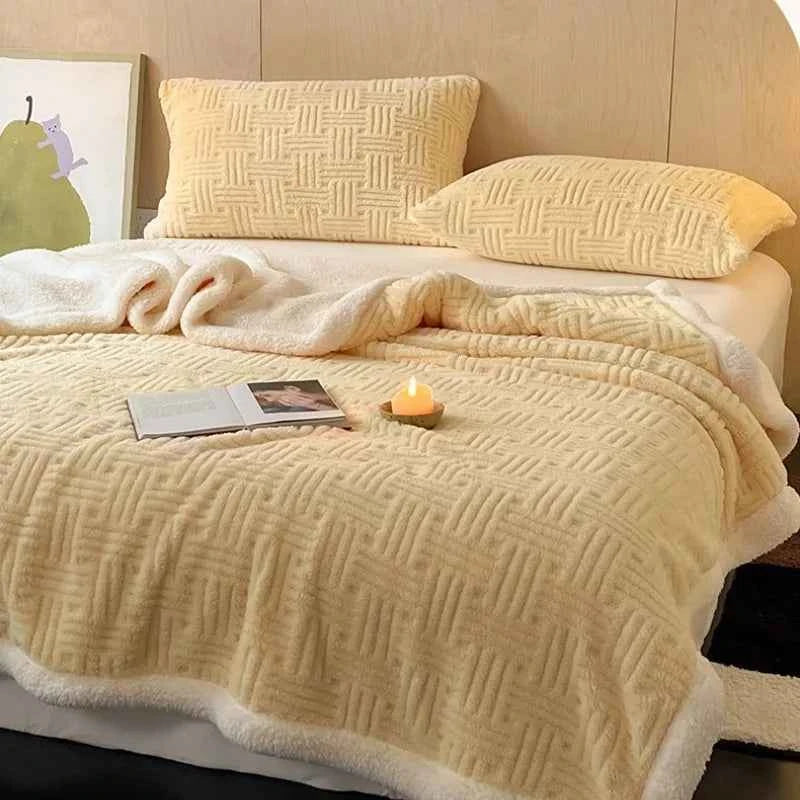 Autumn And Winter Thickened Blanket Suitable For Bedroom Living Room Office Leisure Blanket warm and soft multi-size