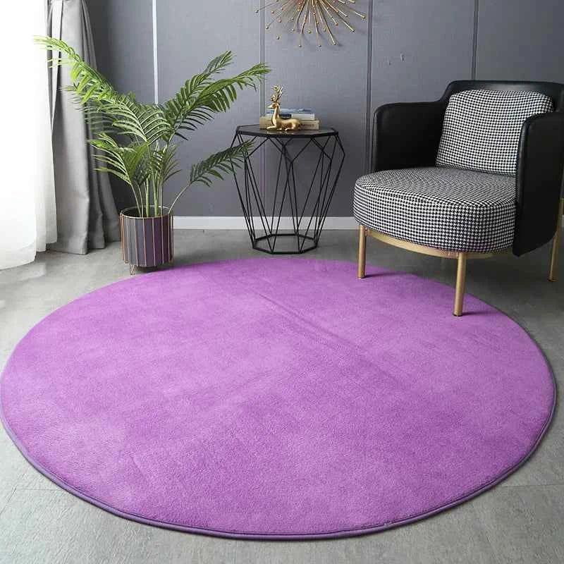 Round Thickened Coral Velvet Carpet Soft Bedroom Mats Bed Full Living Room Rugs Tatami Mat Computer Desk Balcony  Blanket
