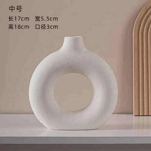 European Pink Ceramic Openwork Vase Flower Arrangement Plant Decoration Entrance Dining Table Vase Interior Ornaments Decoration