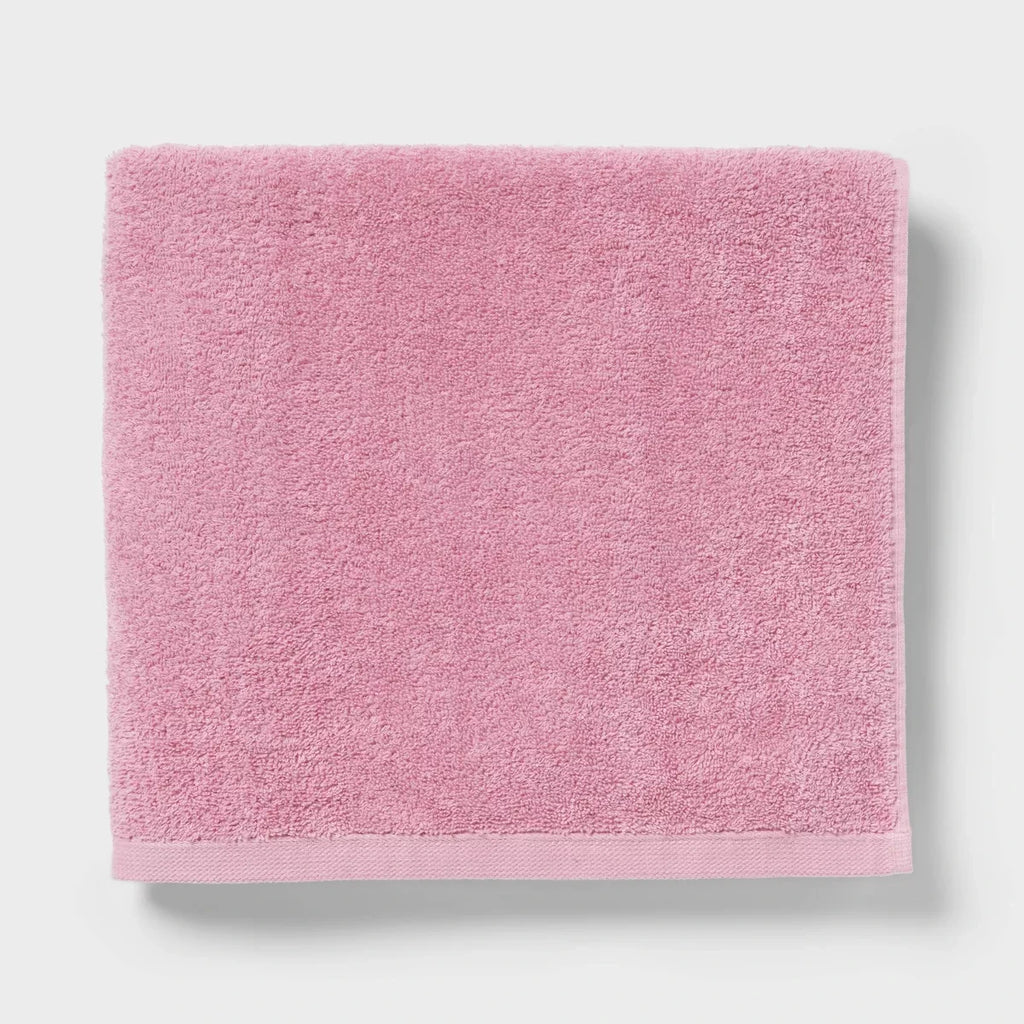 Pink Everyday Bath Towel Soft Absorbent Quick-Dry Comfortable Home