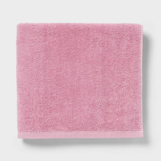 Pink Everyday Bath Towel Soft Absorbent Quick-Dry Comfortable Home