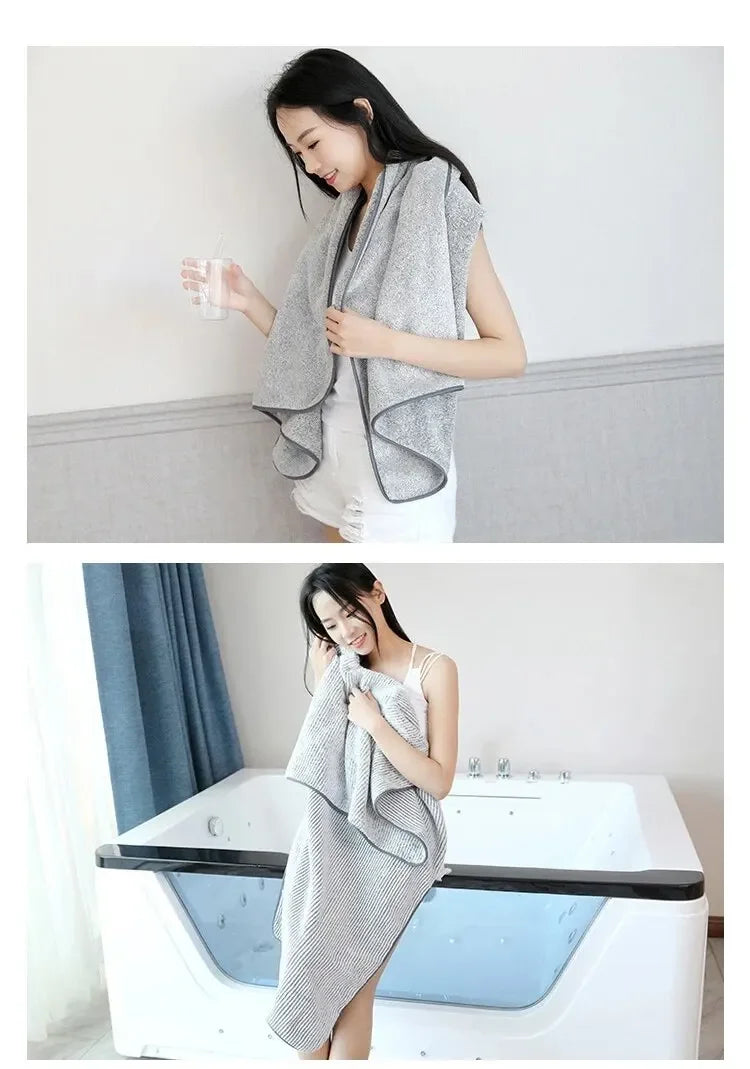 Thickened Bath Towels for The Body Microfiber Towel for Gym Shower Robe for Spa Beath Home
