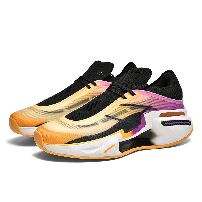 Men Basketball Shoes Breathable Outdoor Mesh Sports Shoes 2025 New Anti Slip Rebound Flat Basketball Boots for Men