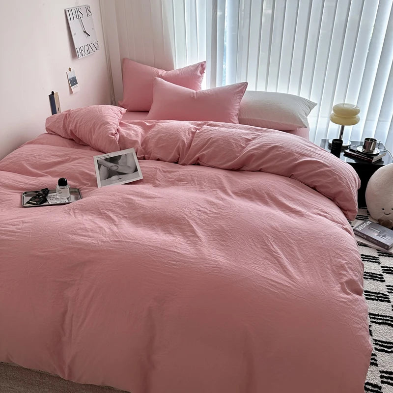 Solid Cotton Bedding Set | Duvet Cover & Sheet