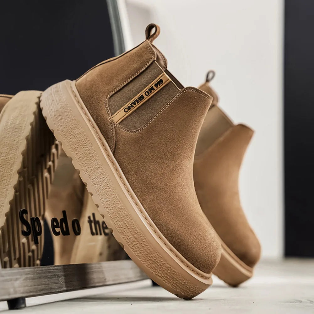 Platform Ankle Boots for Man High Quality 2025 Chelsea Luxury Designer Shoes for Men Flat Heel Warm Casual Elegant Men‘s Booties