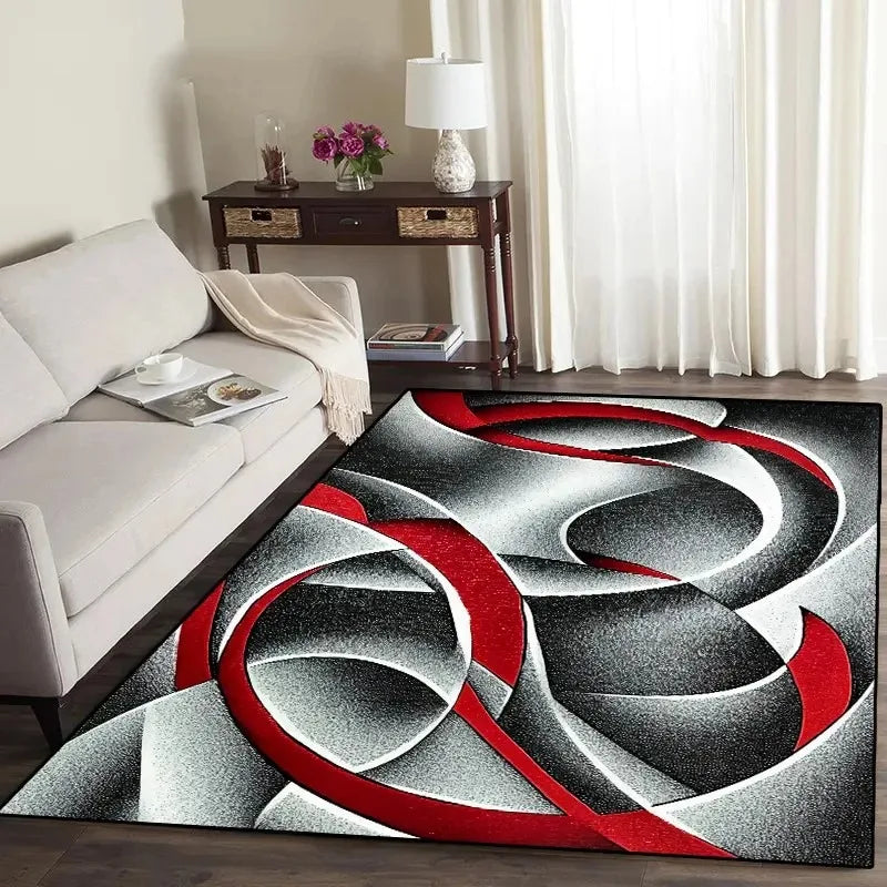 Nordic Abstract Geometric Area Rug – Non-Slip Washable Modern Floor Mat for Living Room & Bedroom