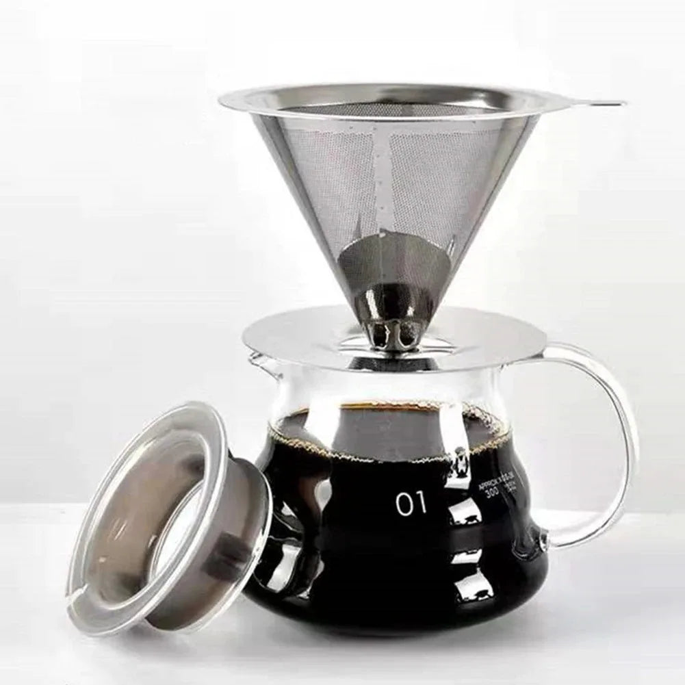 Reusable Stainless Steel Coffee Filter | Double Layer Tea Strainer Coffee Making Tool
