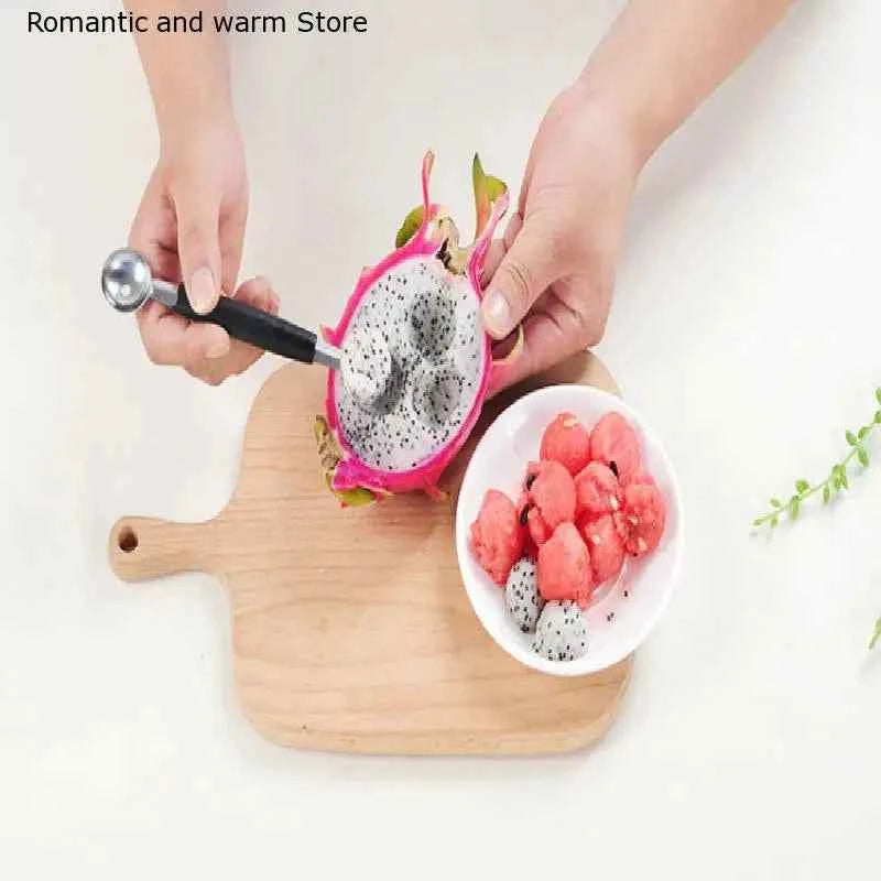 1Pc Household Stainless Steel Double-end Melon Ice Cream Baller Scoop Fruit Spoon Kitchen accessories Gadgets