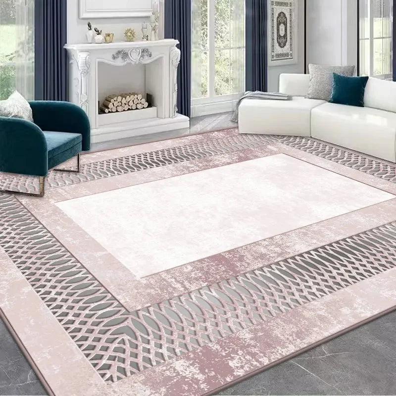 Light Luxury Rugs for Bedroom Anti-slip Bedside Rug Large Area Living Room Decoration Soft Carpet Washable Cloakroom Floor Mat