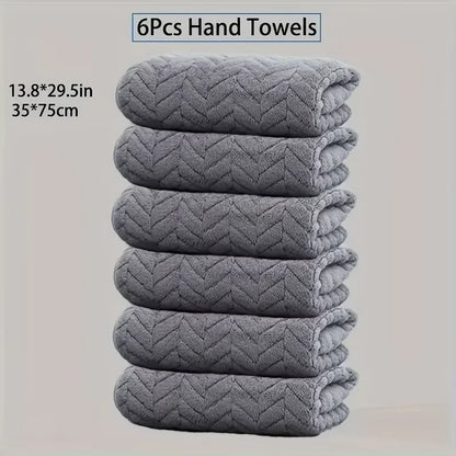 4/6 Pcs Towel Set - Soft Hand Towel Absorbent Bath towel Set 2 Size