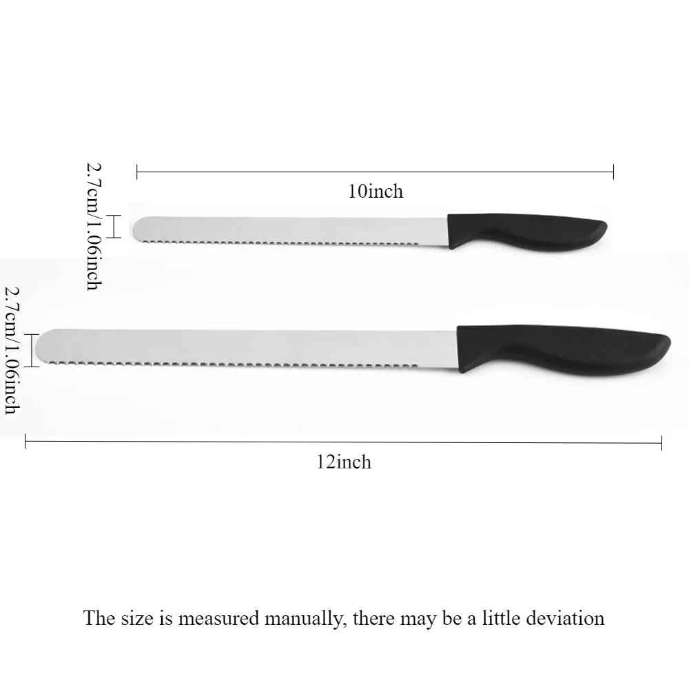 10/12 Inch Best Serrated Edge Bread Knife Cake Cutter Long Baguette Knife Stainless Steel Bread Slicer Reusable Easy To Clean