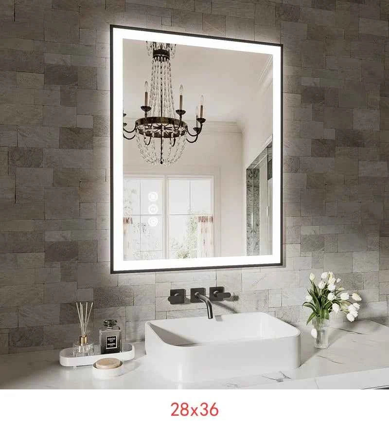 72x36 Inch Frameless Smart LED Bathroom Mirror with Touch Control and Anti-Fog Feature