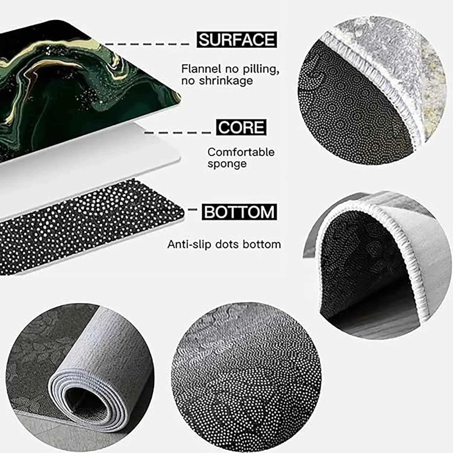 VIKAMA High-Grade Plaid Carpet Kitchen Rug Long Floor Mat Thin Door Mat Living Room Carpet Rug For Bedroom Home Decoration