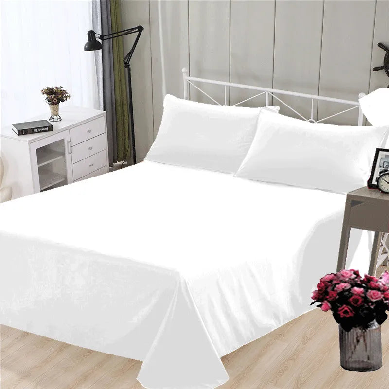 Solid Color Polyester Flat Sheet, Customizable Sizes
