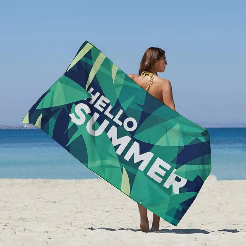 Microfiber Camping Towel 59 X 27.5 Inch Sand Proof Swimming Pool