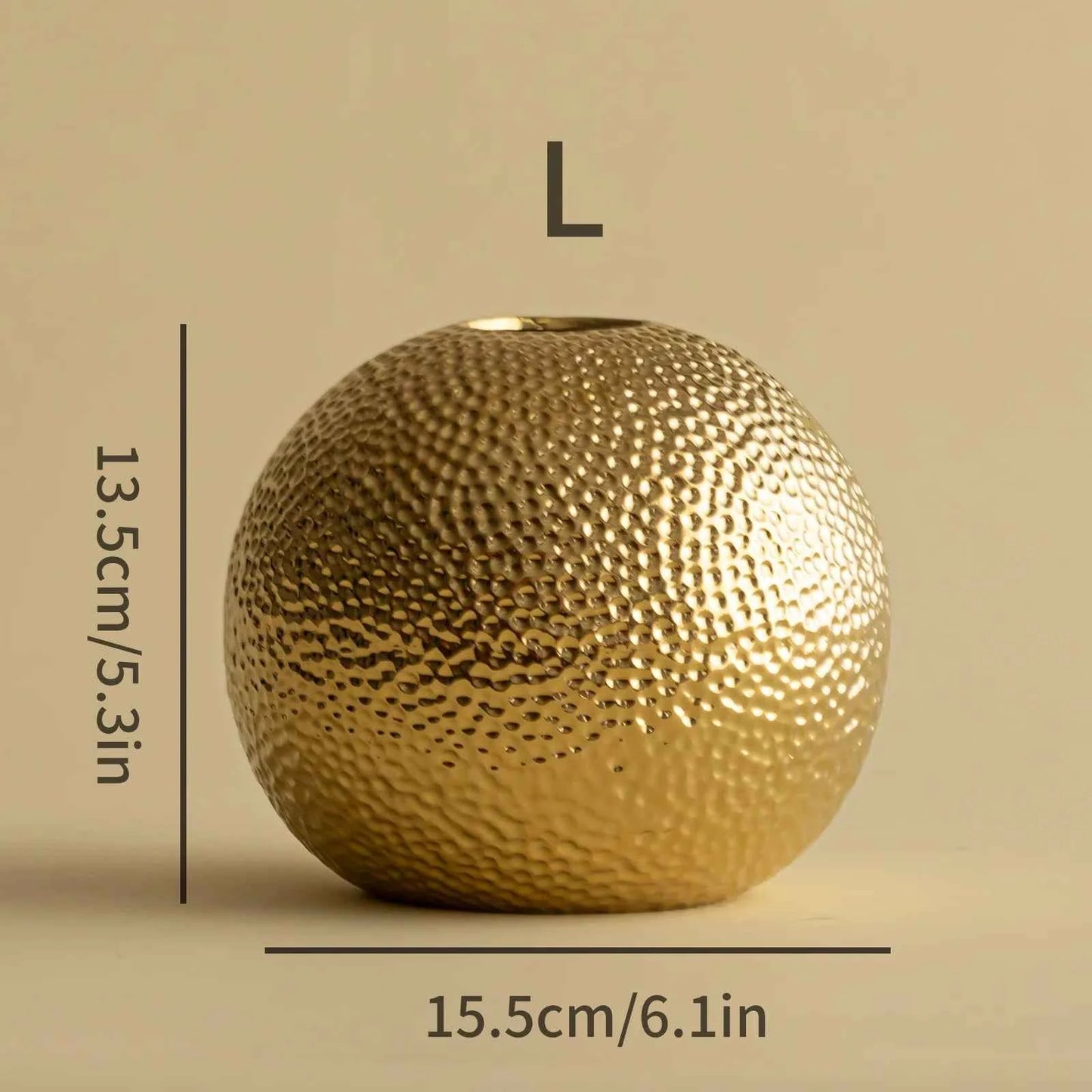 Luxury Hammer Ball Ceramic Vase Dried Flower Flower Arrangement Accessories Gold and Silver Vase Living Room Decoration Vases