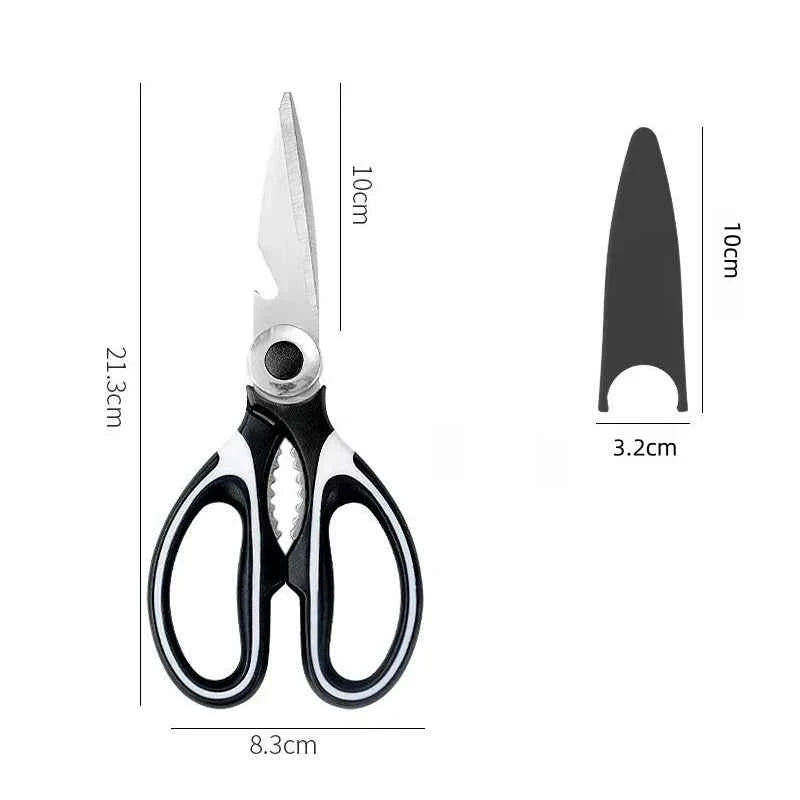 ‌Premium Stainless Steel Kitchen Scissors Heavy Duty Strong Blade for Cutting Fish Meat Chicken Bones Pizza Dishwasher Safe