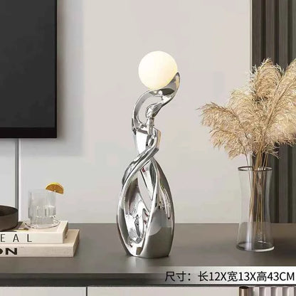 Home Decor Statue Abstract Art Ornaments Nordic Living Room Large Floor Luminous Sculpture Housewarming Gift Interior Figurines
