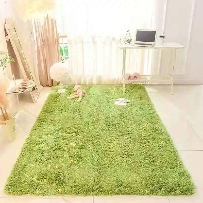 VIKAMA Tie-dyed Fluffy Carpets For Living Room Decor Bedside Rug Warm Plush Floor Mats Children's Room Play Mats Furry Carpet