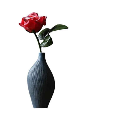 Japanese Zen Vintage Ceramic Vase Dried Flower Arrangement Flower Craft Ornament Table Top Irregular Threaded Vase Ornament Gift