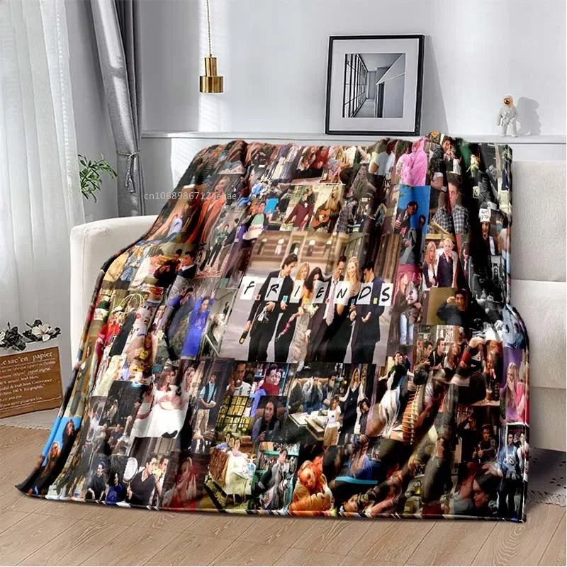Friends Classic TV Series Blanket Character Pattern Collection Flannel Blanket Soft Bedspread Sofa Warming Cover Christmas Gift