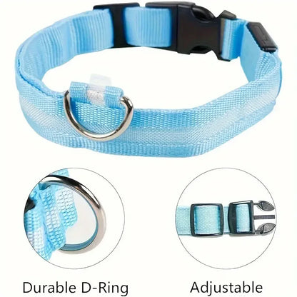 LED Flashing Glow-in-the-Dark Nylon Dog Leash