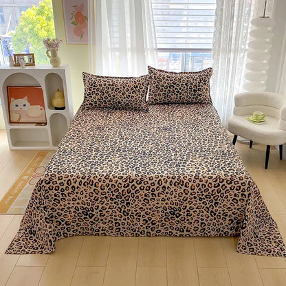Red Floral Printed Flat Bed Sheet | Single-King