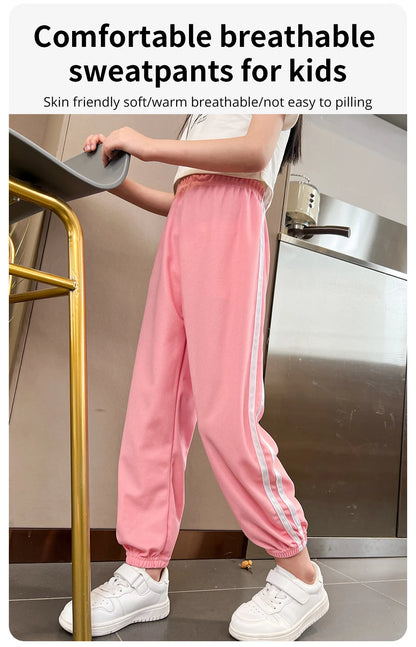 1/3 Pieces Children's Summer Solid Color Basic Sports Pants Boys Casual Joker Elastic Waist Girl Sweet and Lovely Mosquito Pants
