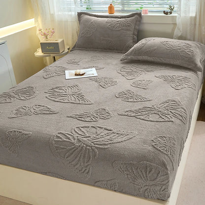 Flannel Fitted Sheet, Soft Thick Bedding, All Seasons