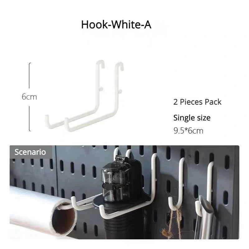 New DIY Pegboard Accessories Hanging Shelf Storage Hooks Wall Organizer No Punching Crafts Organization For Garage Kitchen Room