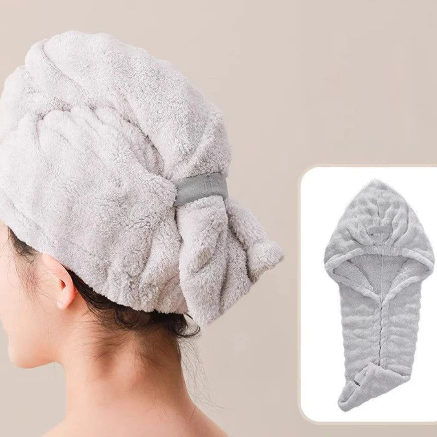 1PC Microfiber Quick Dry Hair Wrap Bonnet Super Absorbent Soft Hair Towel
