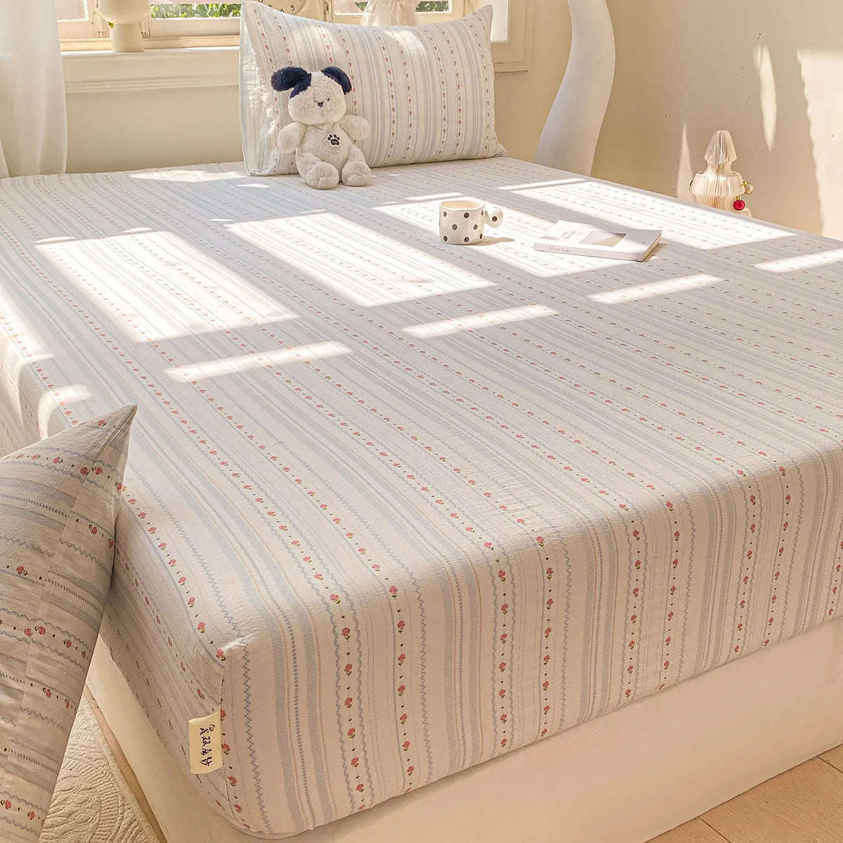 Green Floral Fitted Bed Sheet | Single, Queen, King