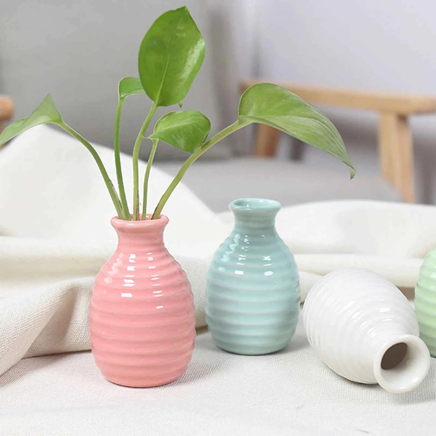 Ceramic Flower Vase Pot Hydroponic Bottle Creative Vase for Plants Office Desktop Ornament Home Room Decor Garden Flowerpot